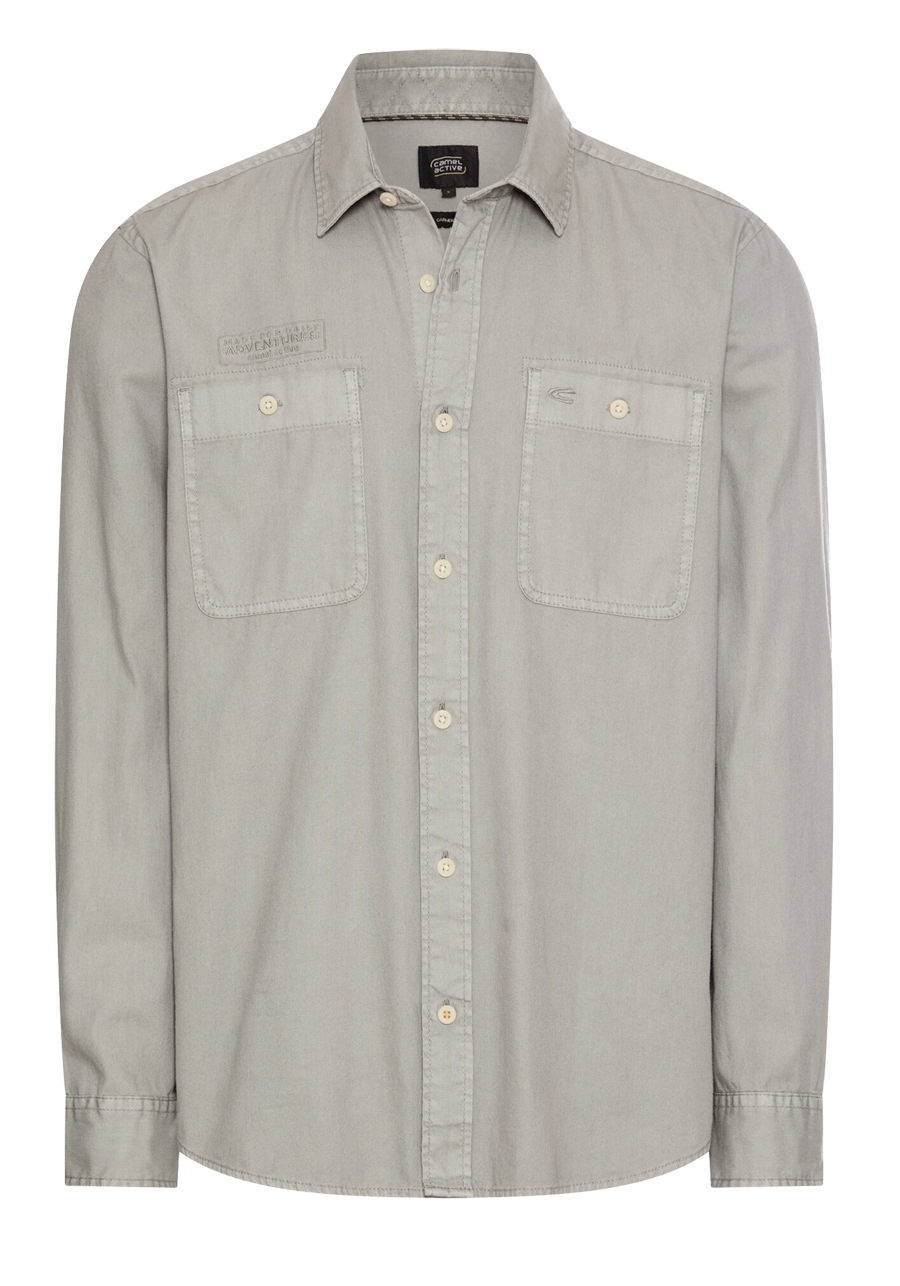 Produktbild f�r 'CAMEL ACTIVE Hemd Langarm New Kent Kragen Garment Dye grau'