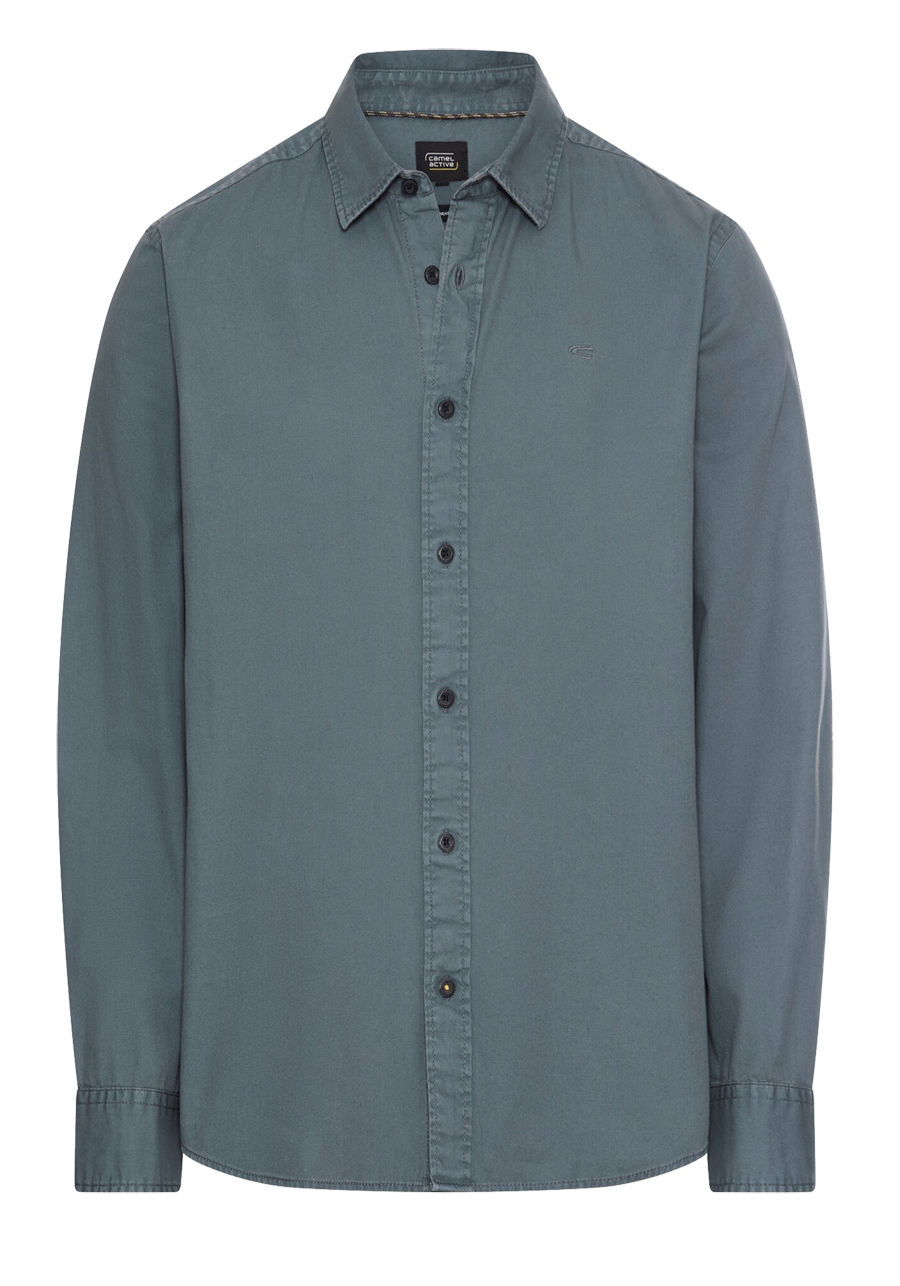 Produktbild f�r 'CAMEL ACTIVE Hemd Langarm New Kent Kragen Garment Dye rauchblau'