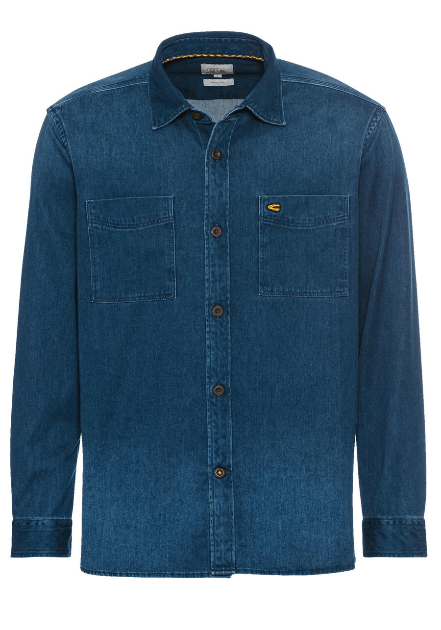 Produktbild fr 'CAMEL ACTIVE Jeanshemd Langarm New Kent Kragen Baumwolle blau'