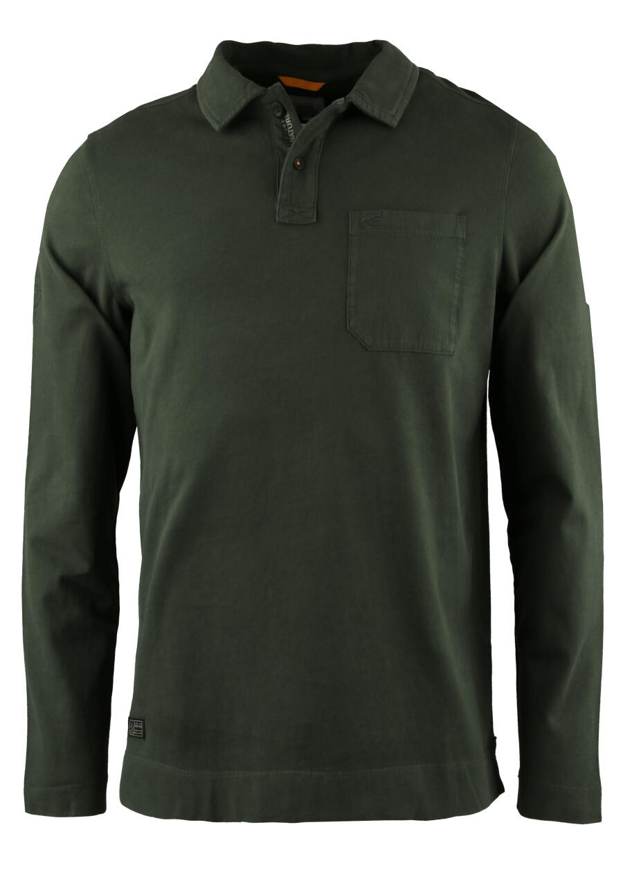 Produktbild fr 'CAMEL ACTIVE Polo Langarm geknpfter Kragen Jersey oliv'