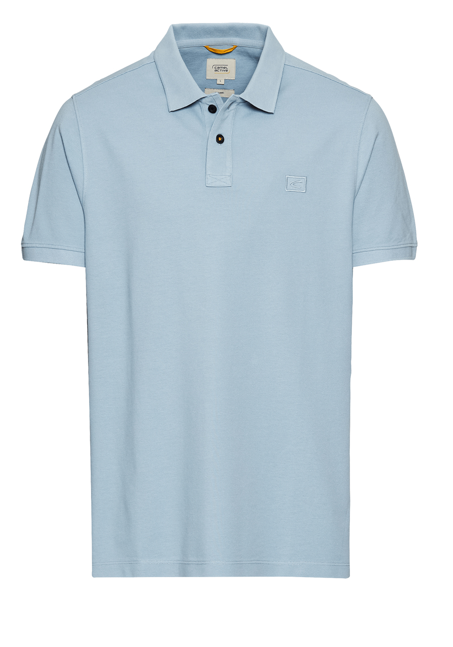 Produktbild fr 'CAMEL ACTIVE Poloshirt Halbarm geknpfter Polokragen Pique hellblau'