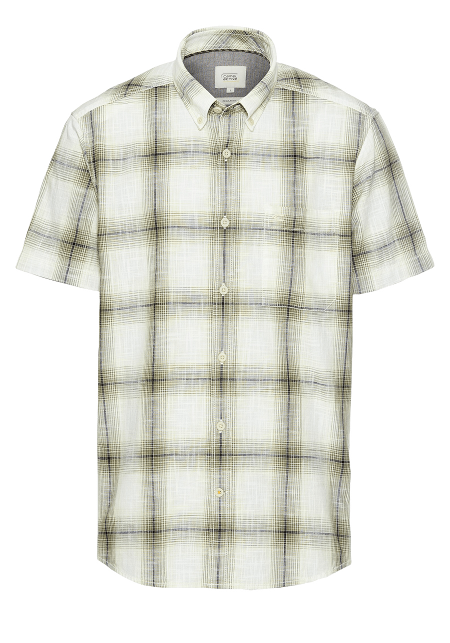 Produktbild fr 'CAMEL ACTIVE Regular Fit Hemd Halbarm Button Down Kragen Karo grn'