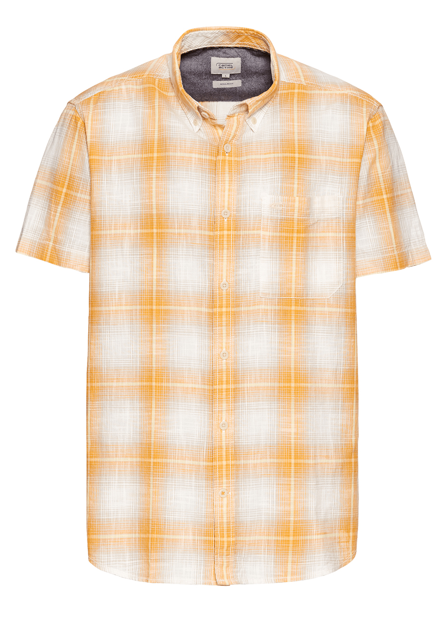 Produktbild fr 'CAMEL ACTIVE Regular Fit Hemd Halbarm Button Down Kragen Karo orange'