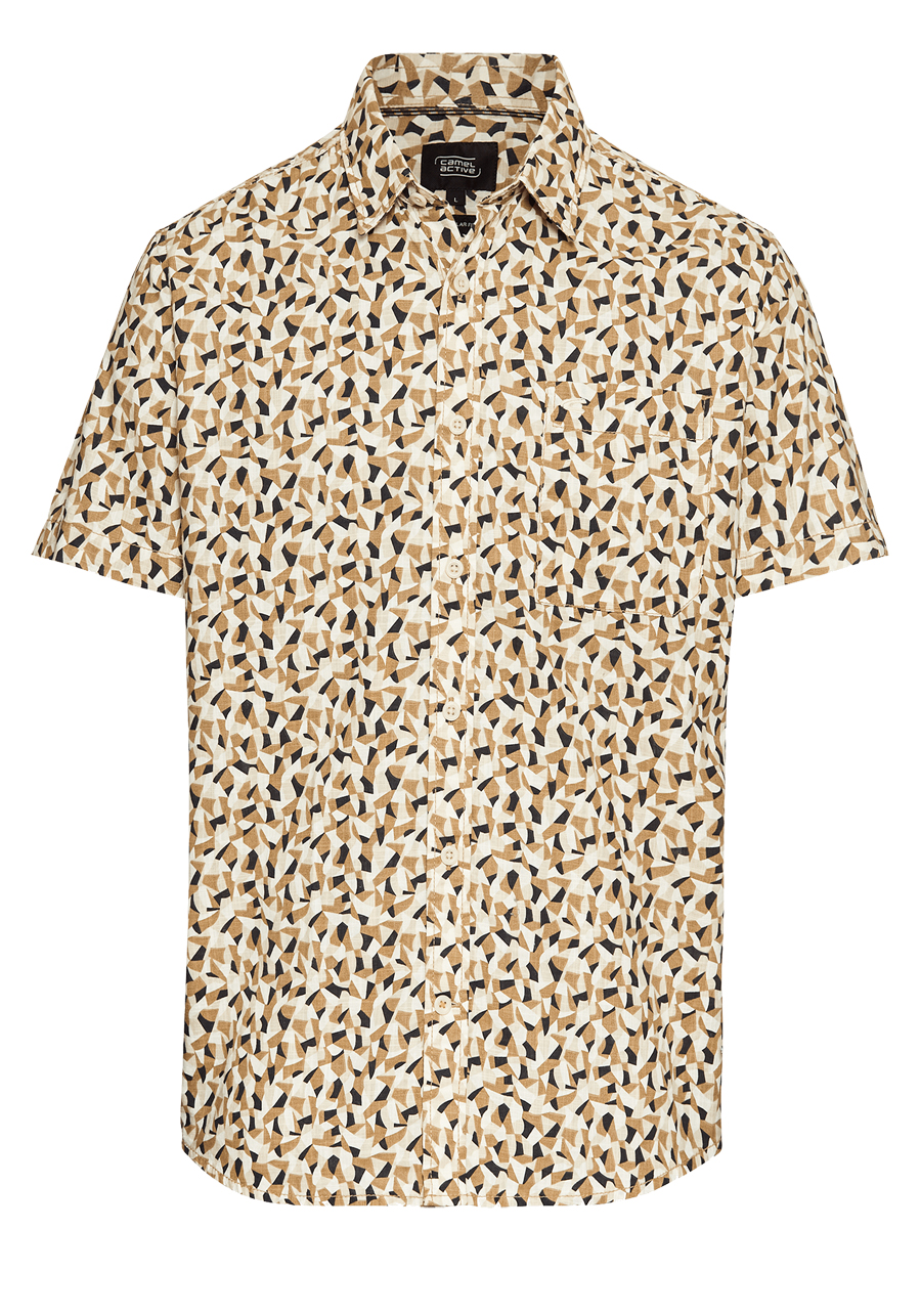 Produktbild fr 'CAMEL ACTIVE Regular Fit Hemd Halbarm New Kent Kragen Muster braun'