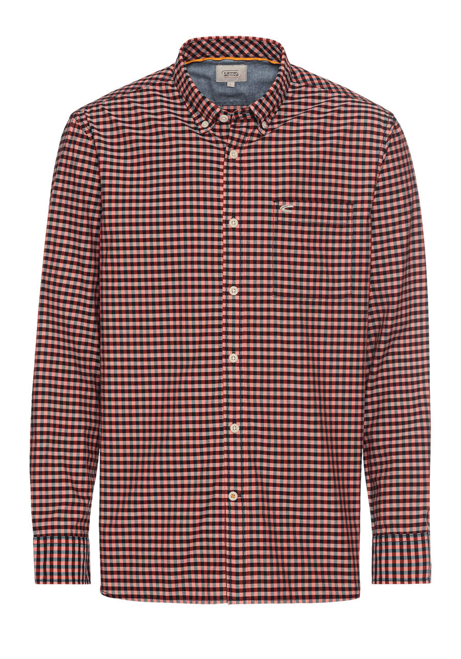 Produktbild fr 'CAMEL ACTIVE Regular Fit Hemd Langarm Button Down Kragen Karo rot'