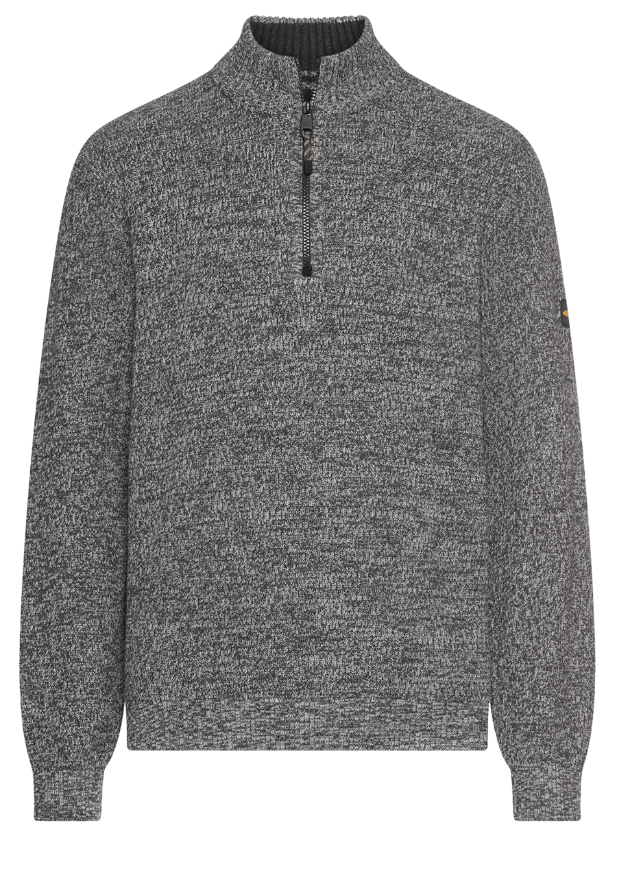 Produktbild f�r 'CAMEL ACTIVE Troyer Langarm Rei�verschluss Strick Muster grau'