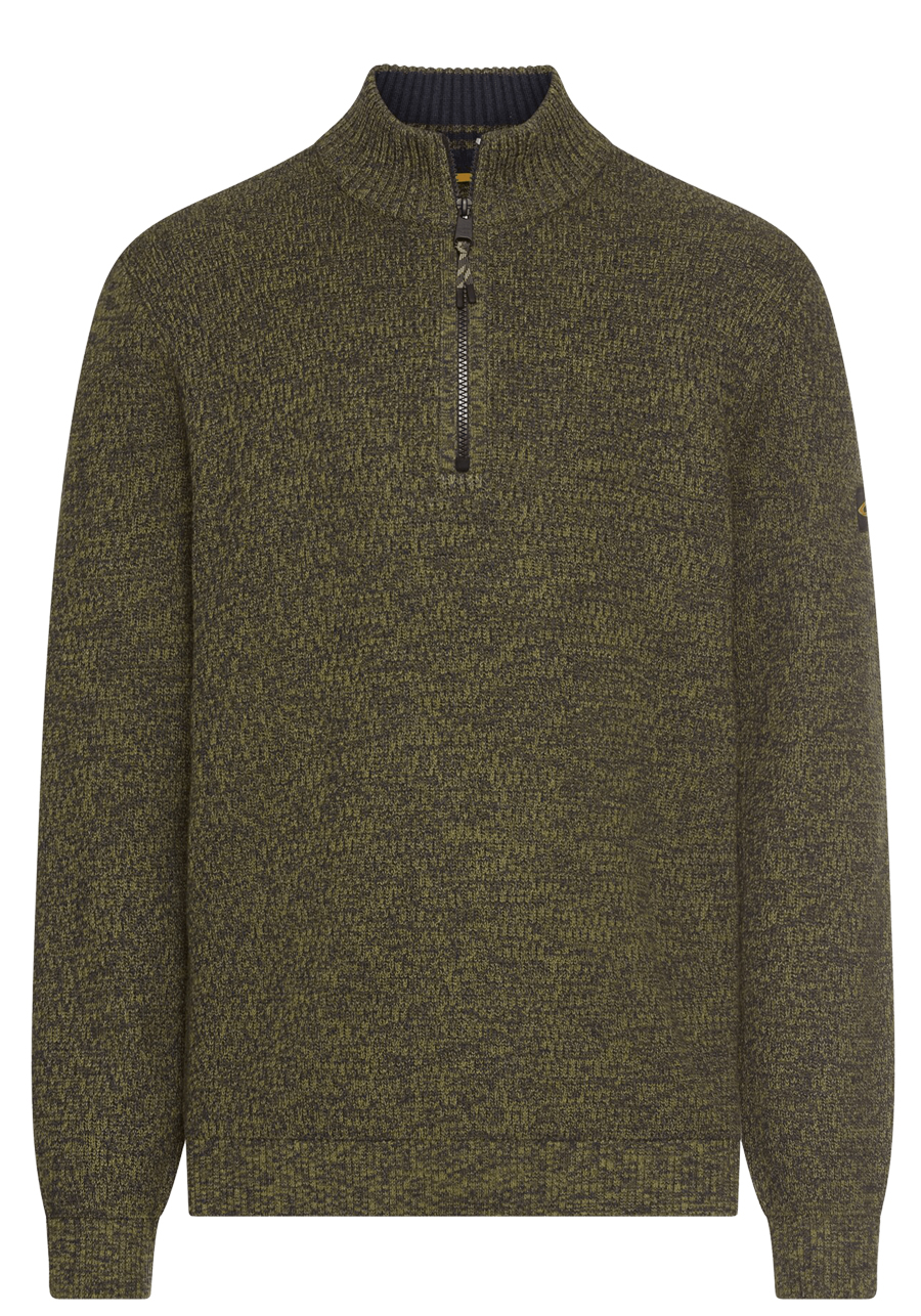 Produktbild f�r 'CAMEL ACTIVE Troyer Langarm Rei�verschluss Strick Muster oliv'