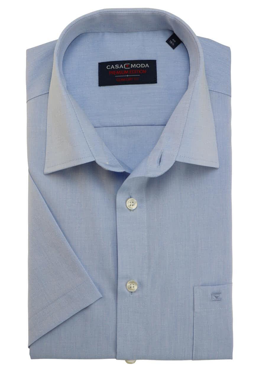 Produktbild fr 'CASAMODA Comfort Fit Hemd Halbarm New Kent Kragen Popeline hellblau'