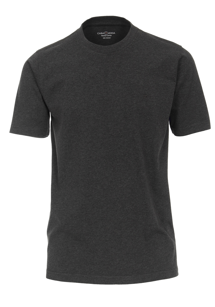 Produktbild f�r 'CASAMODA T-Shirt mit Rundhals reine Baumwolle anthrazit'