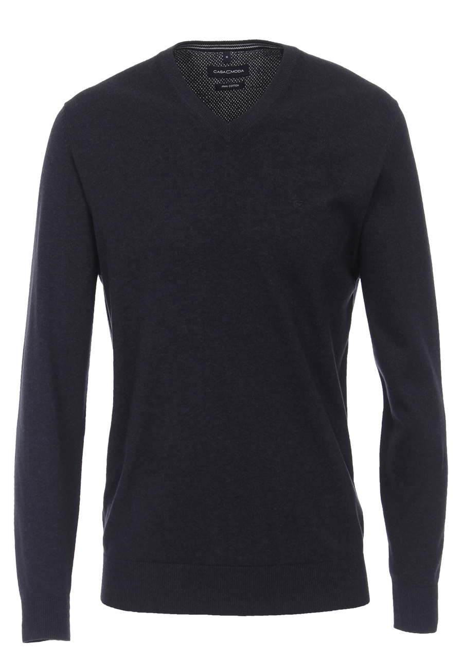 Produktbild f�r 'CASAMODA Pullover Langarm V-Ausschnitt Strick nachtblau'
