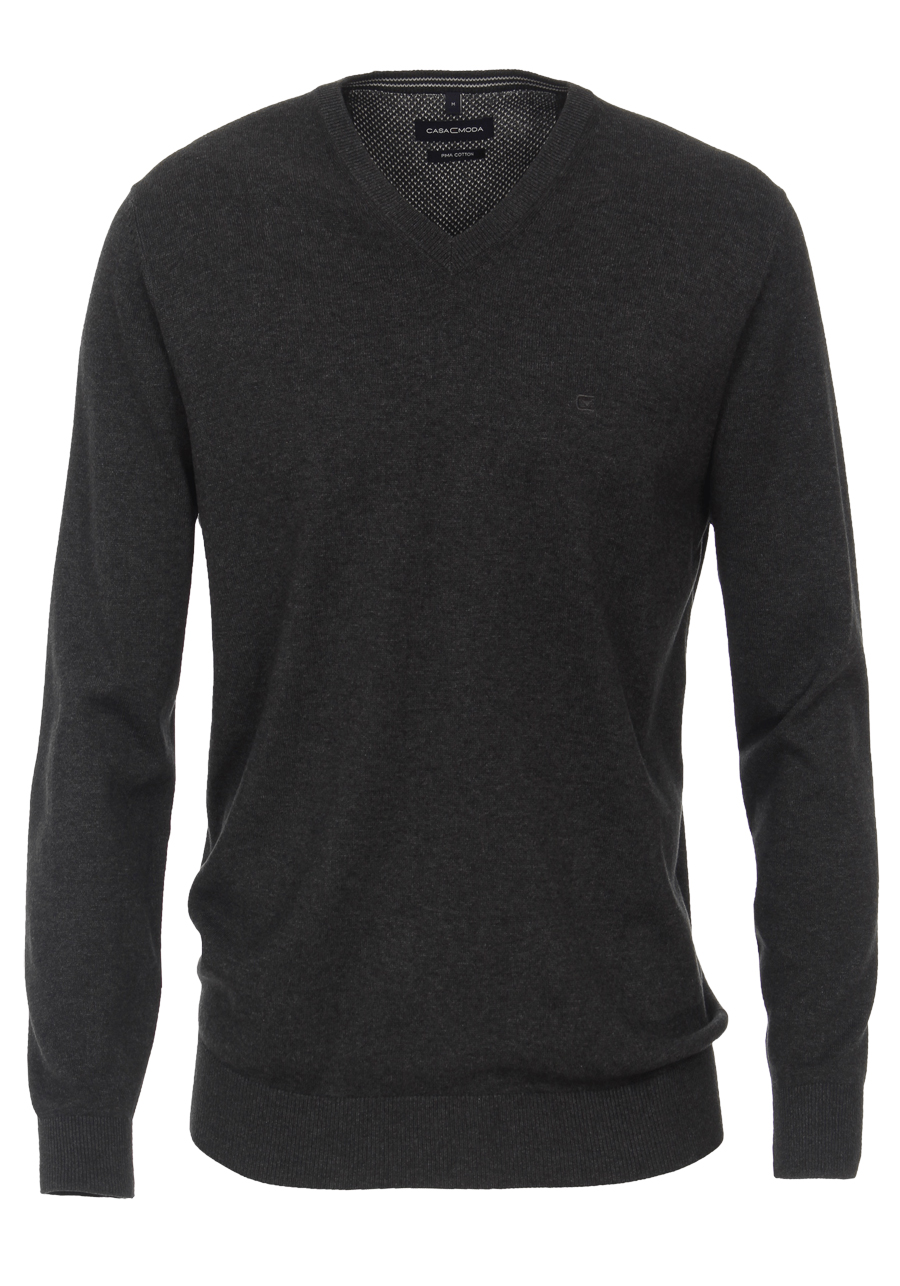 Produktbild f�r 'CASAMODA Pullover Langarm V-Ausschnitt Strick anthrazit'