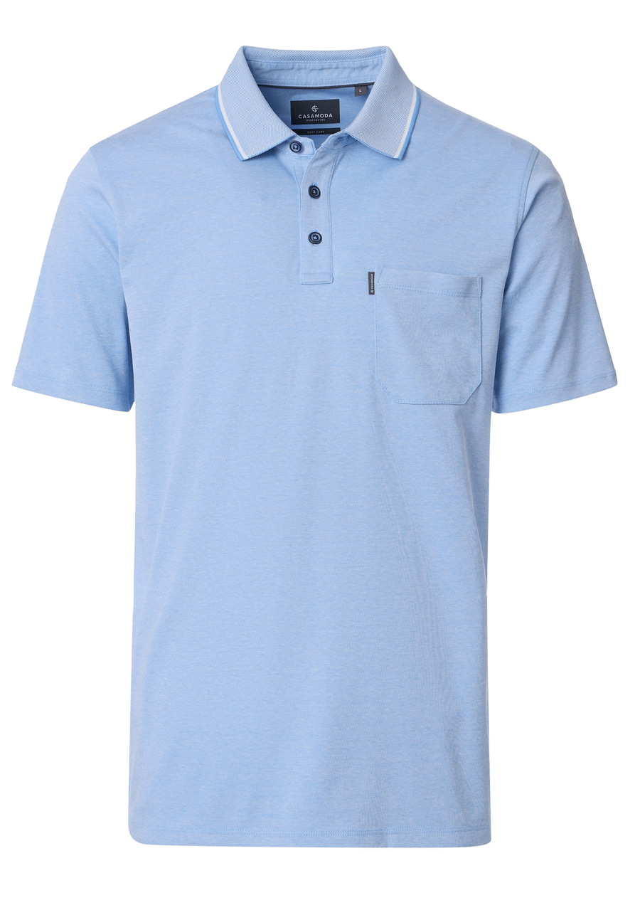 Produktbild f�r 'CASAMODA Poloshirt Halbarm Brusttasche gekn�pfter Kragen aqua'