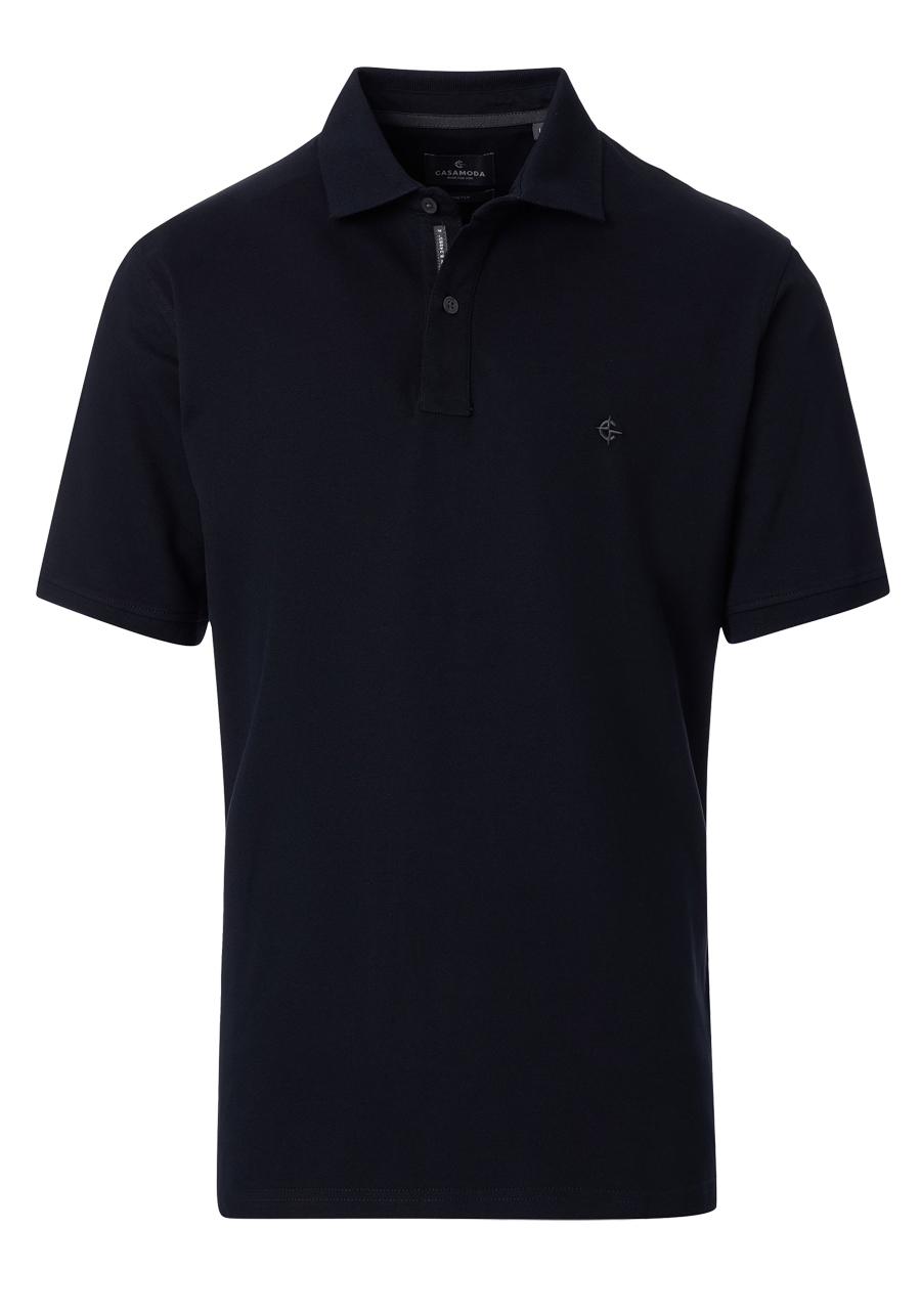 Produktbild f�r 'CASAMODA Poloshirt Halbarm Polokragen gekn�pft dunkelblau'