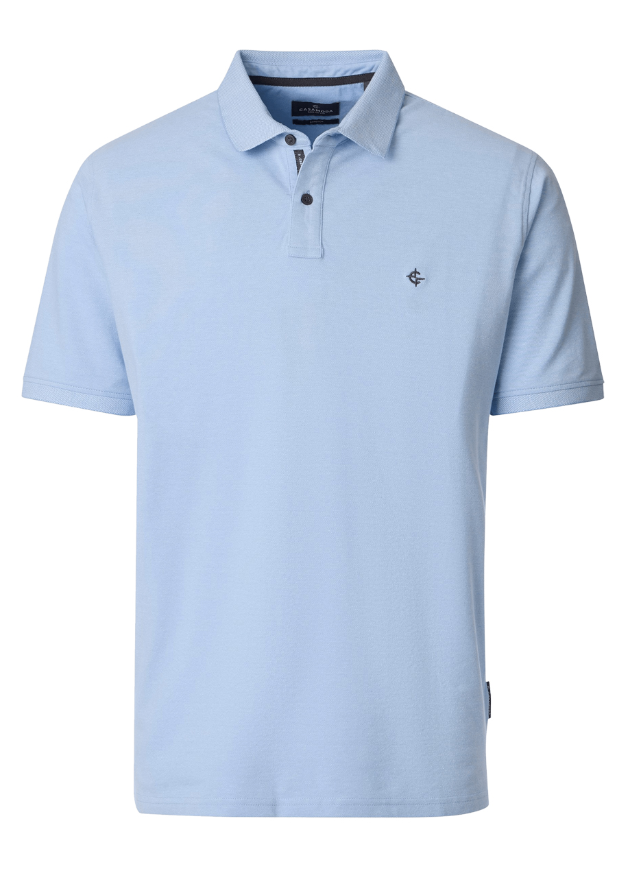 Produktbild f�r 'CASAMODA Poloshirt Halbarm Polokragen gekn�pft himmelblau'