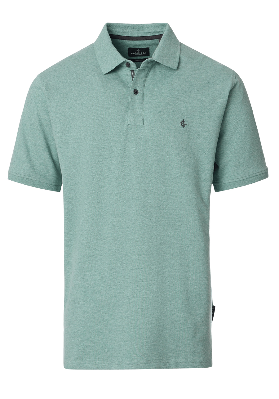 Produktbild f�r 'CASAMODA Poloshirt Halbarm Polokragen gekn�pft gr�n'
