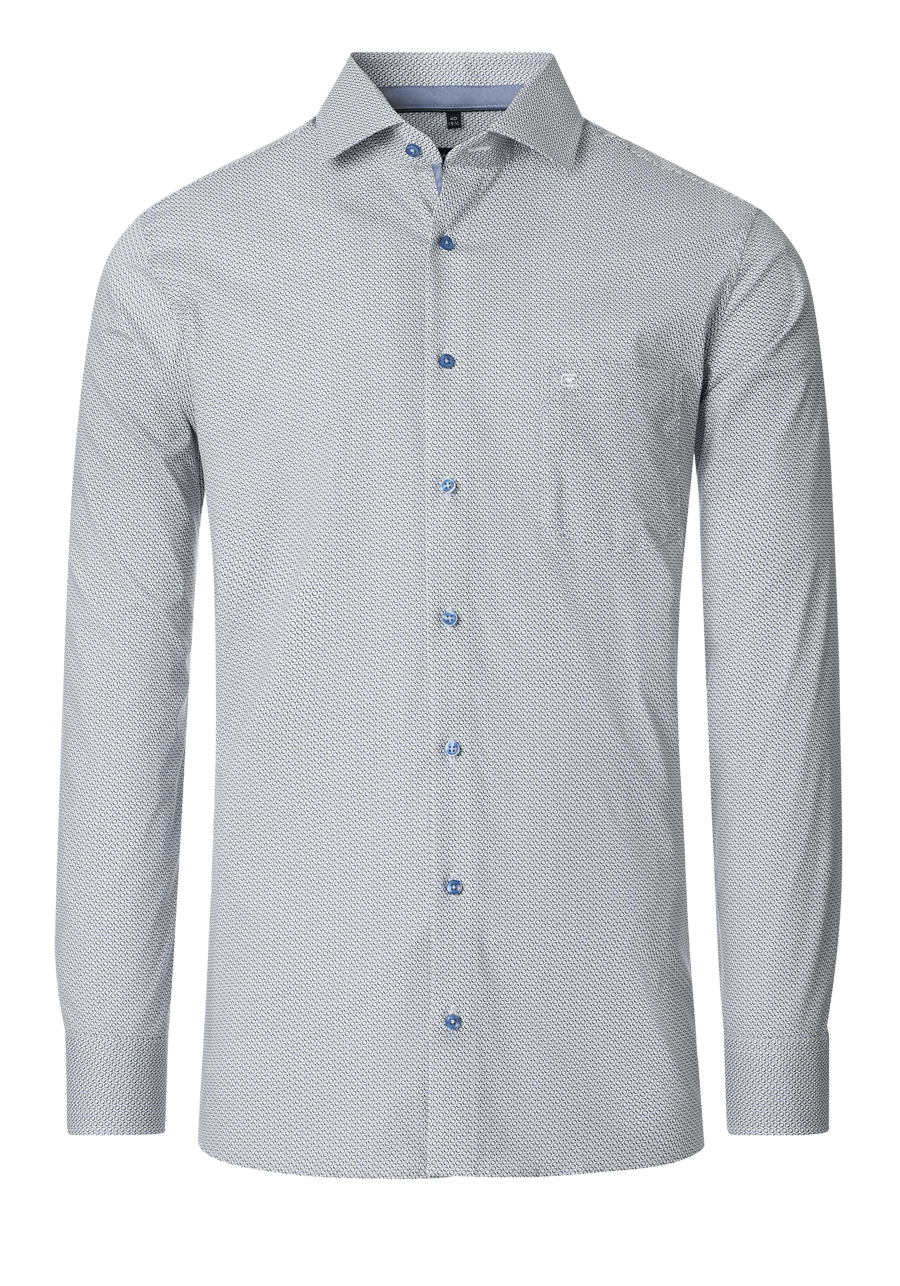 Produktbild fr 'CASAMODA Modern Fit Hemd Langarm New Kent Kragen Muster grn'