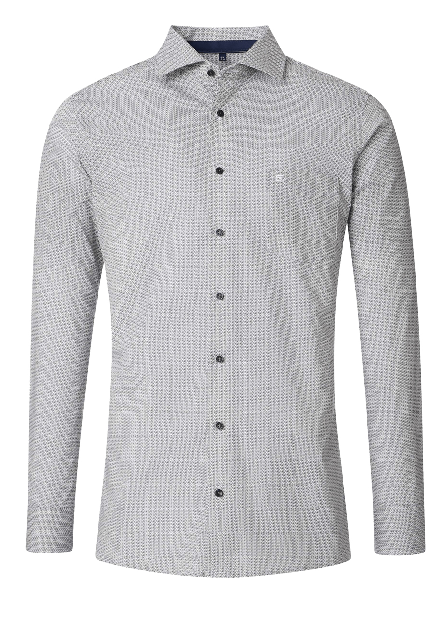 Produktbild fr 'CASAMODA Modern Fit Hemd Langarm New Kent Kragen Muster grn'