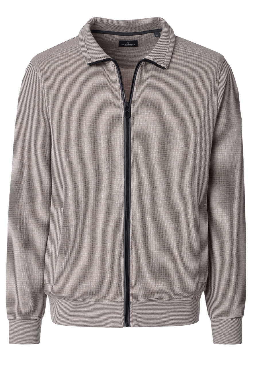 Produktbild f�r 'CASAMODA Sweat Jacke Langarm Rei�verschluss Struktur beige'