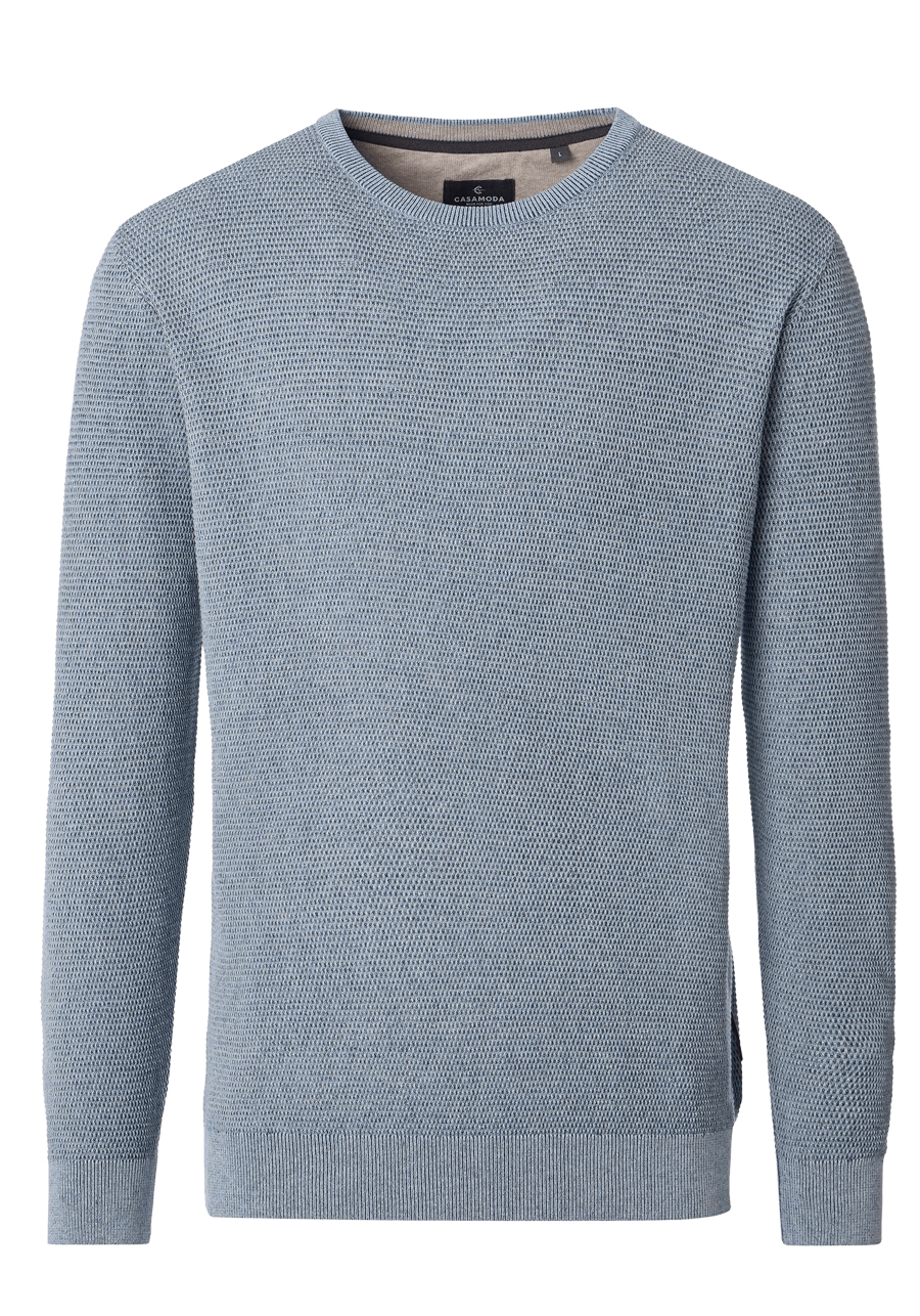 Produktbild f�r 'CASAMODA Pullover Langarm Rundhals Struktur blau'