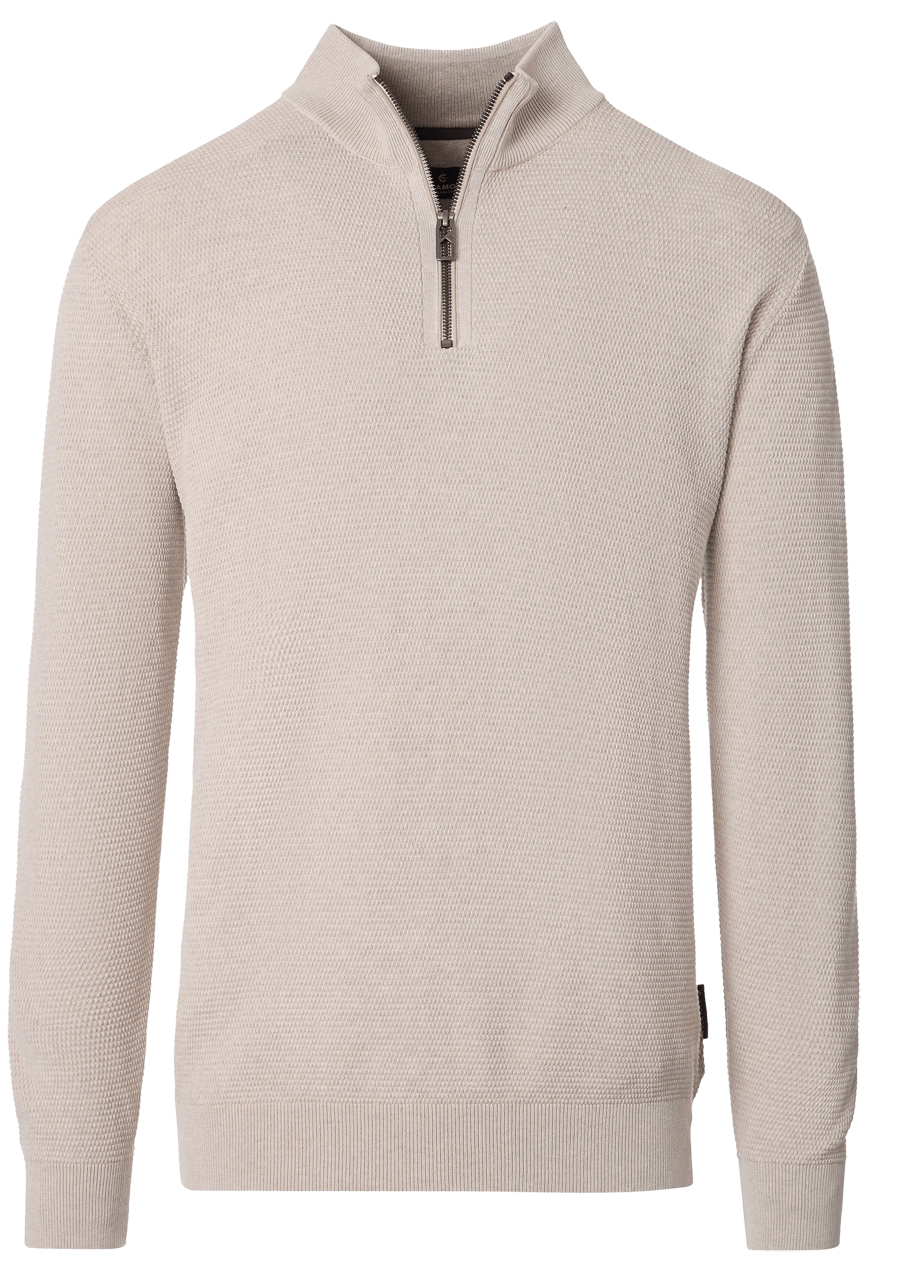 Produktbild f�r 'CASAMODA Strick Troyer Langarm Rei�verschluss Struktur beige'