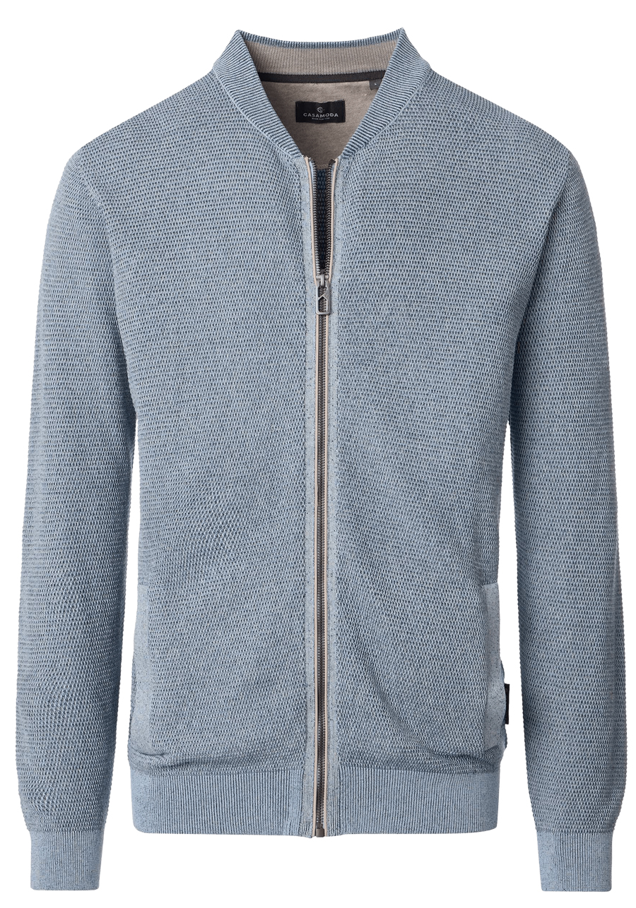 Produktbild f�r 'CASAMODA Strickjacke Langarm Rei�verschluss Struktur blau'