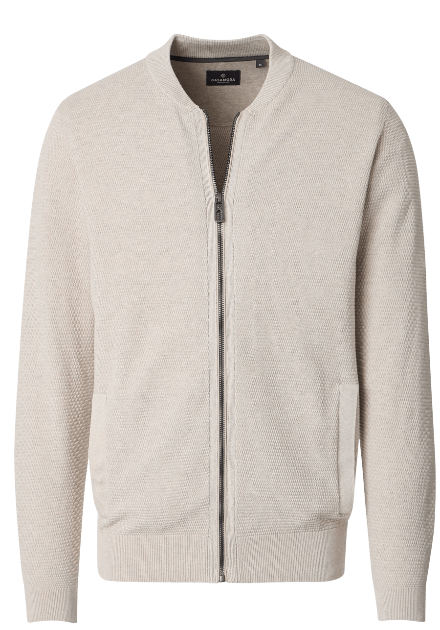 Produktbild f�r 'CASAMODA Strickjacke Langarm Rei�verschluss Struktur beige'