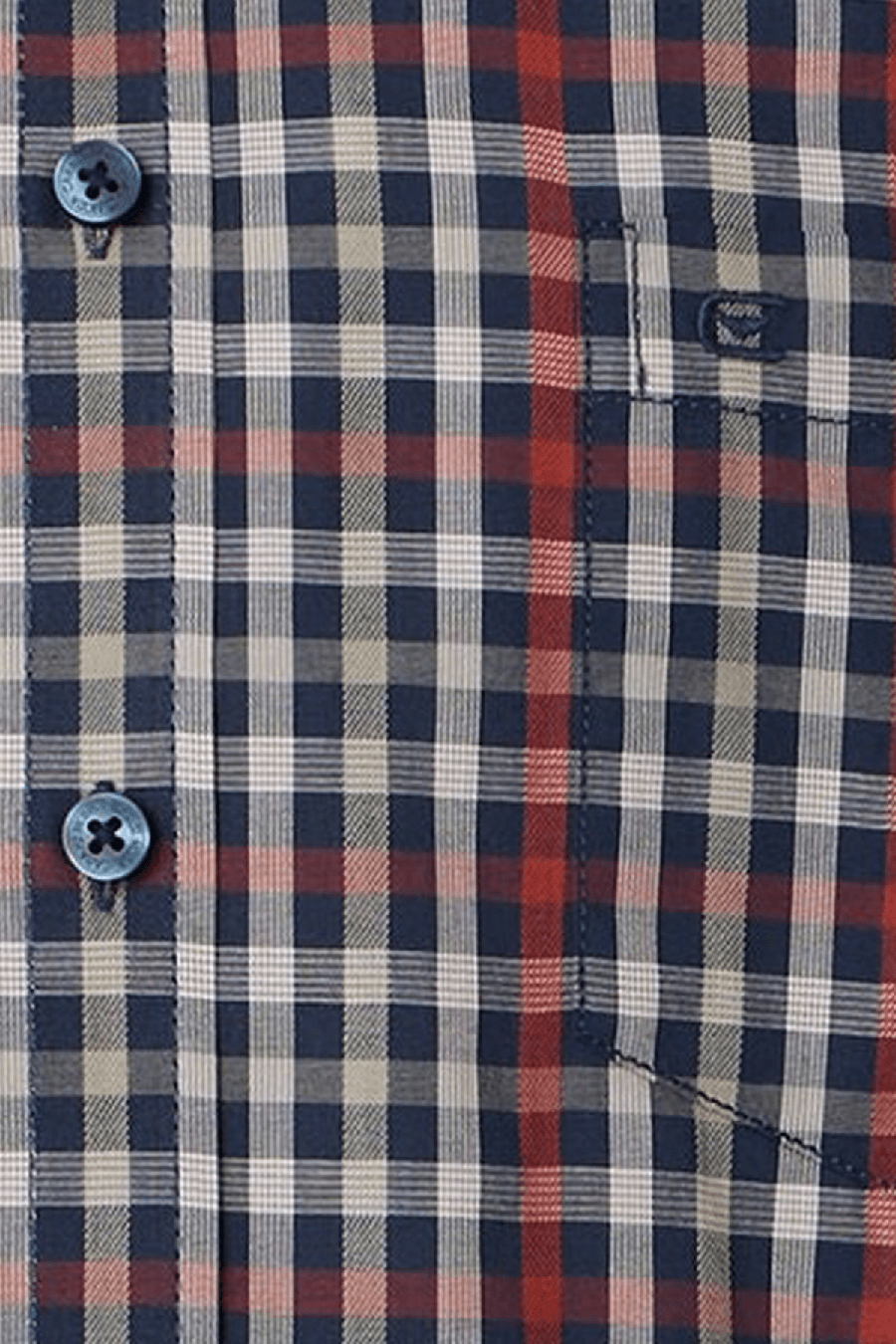 Produktbild fr 'CASAMODA Casual Fit Hemd Halbarm Button Down Kragen Multikaro dunkelblau'