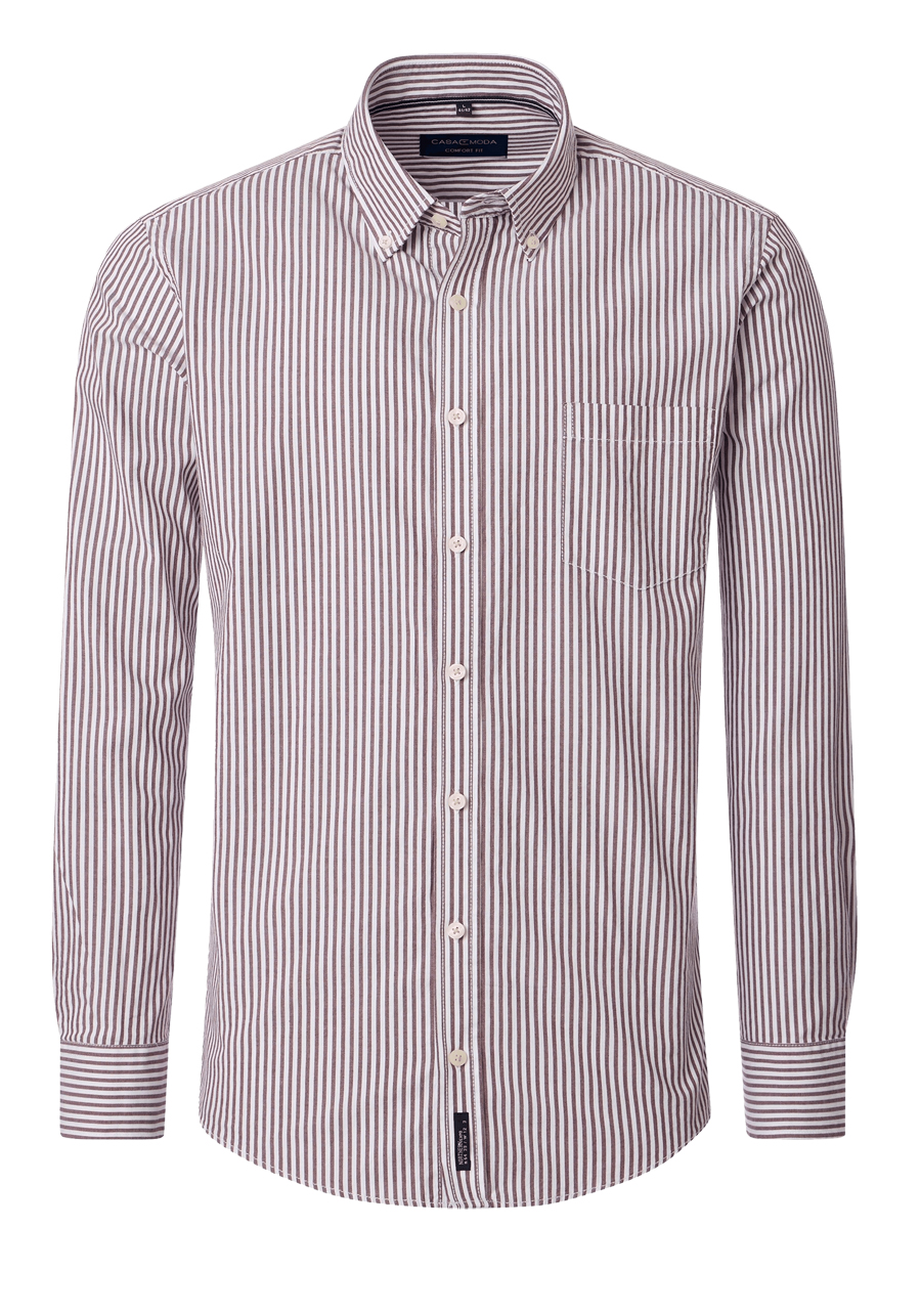Produktbild f�r 'CASAMODA Comfort Fit Hemd Langarm Button Down Kragen Streifen rot'