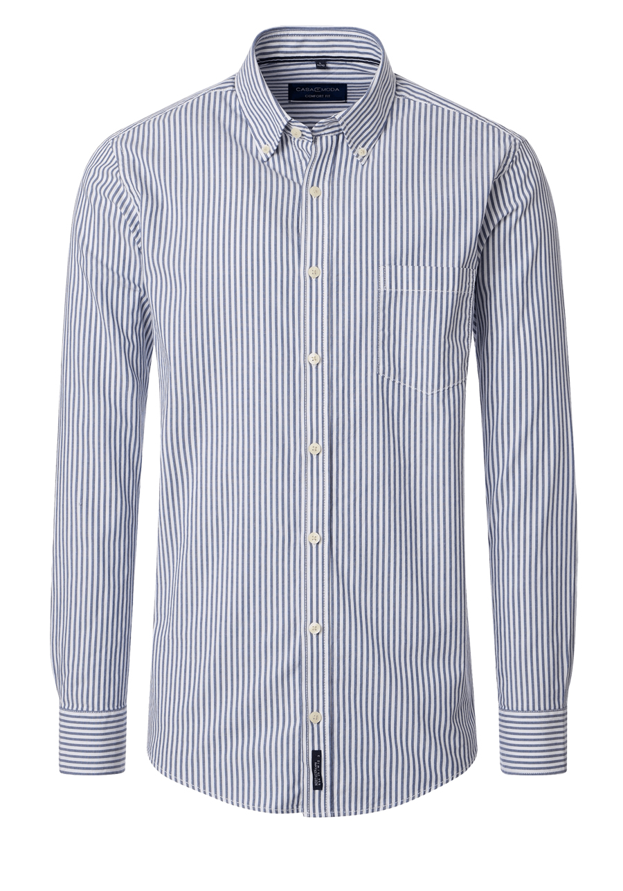 Produktbild f�r 'CASAMODA Comfort Fit Hemd Langarm Button Down Kragen Streifen blau'