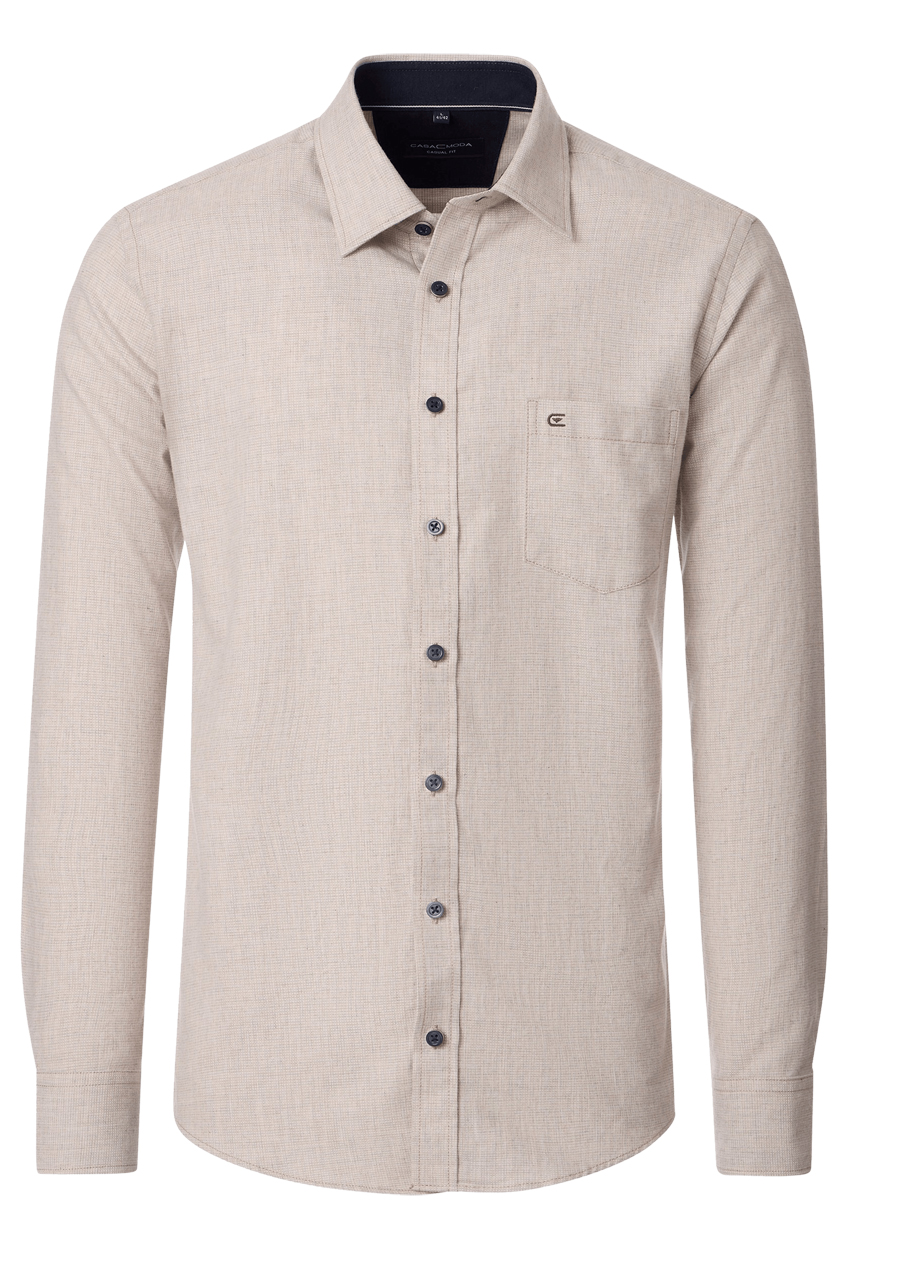 Produktbild f�r 'CASAMODA Comfort Fit Hemd Langarm New Kent Kragen Struktur mokka'