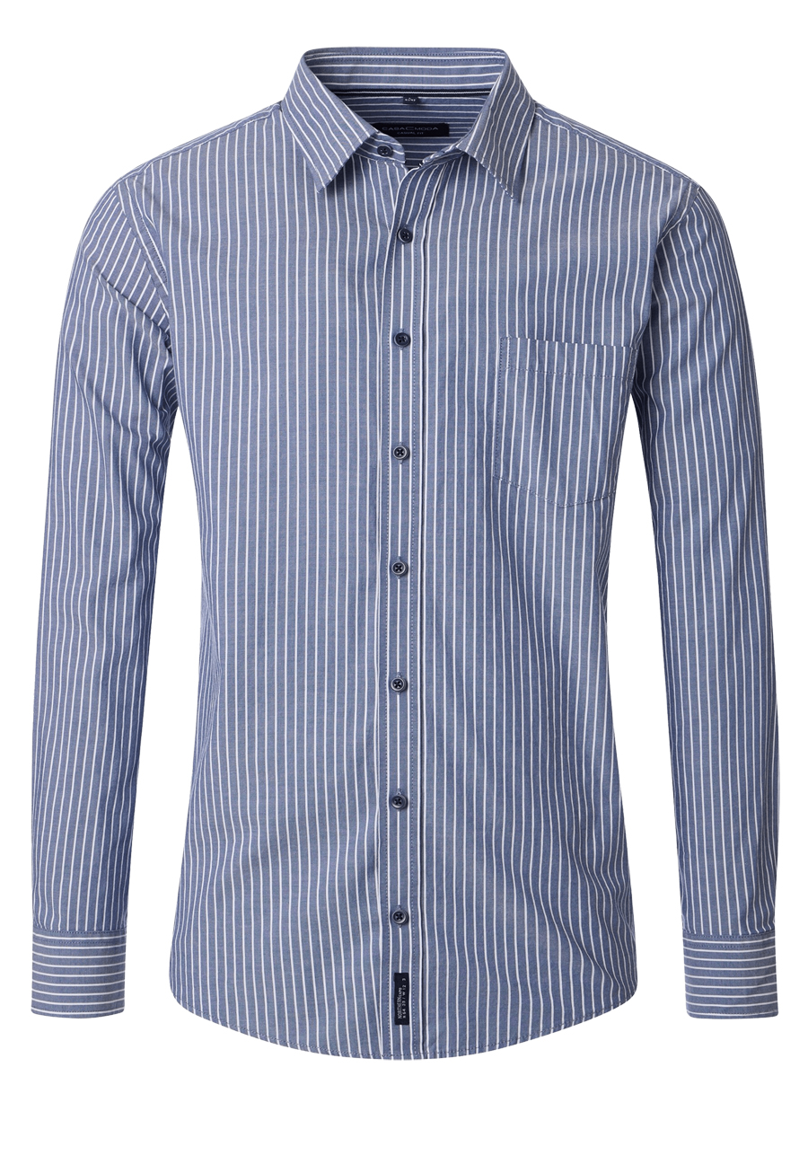 Produktbild f�r 'CASAMODA Casual Fit Hemd Langarm New Kent Kragen Streifen blau'