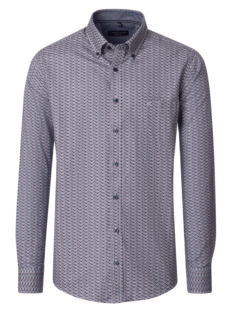 Produktbild f�r 'CASAMODA Casual Fit Hemd Langarm Button Down Kragen Streifen Muster blau'