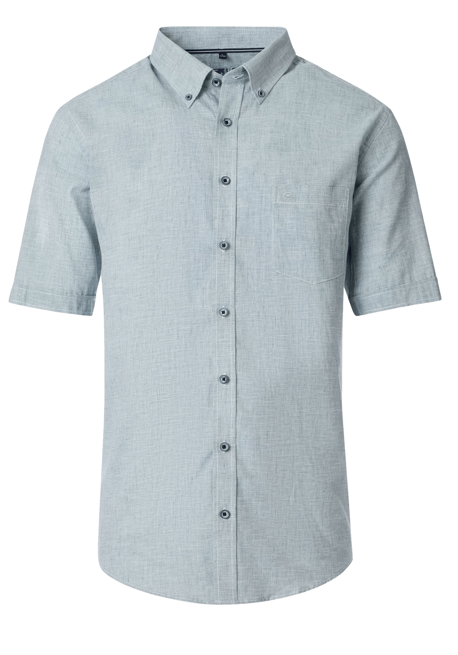 Produktbild f�r 'CASAMODA Casual Fit Hemd Halbarm Button Down Kragen Leinenmix gr�n'