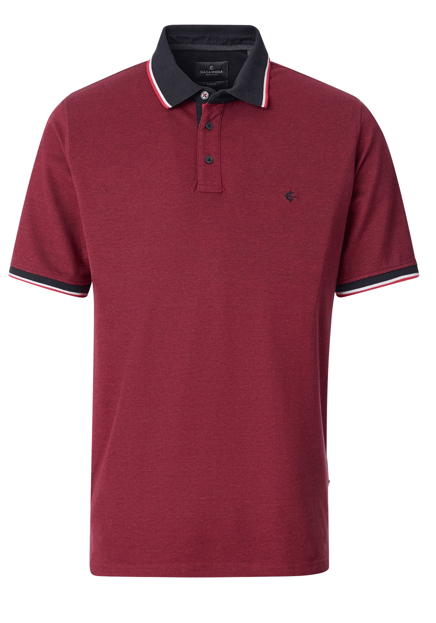 Produktbild f�r 'CASAMODA Poloshirt Halbarm Polokragen Pique weinrot'
