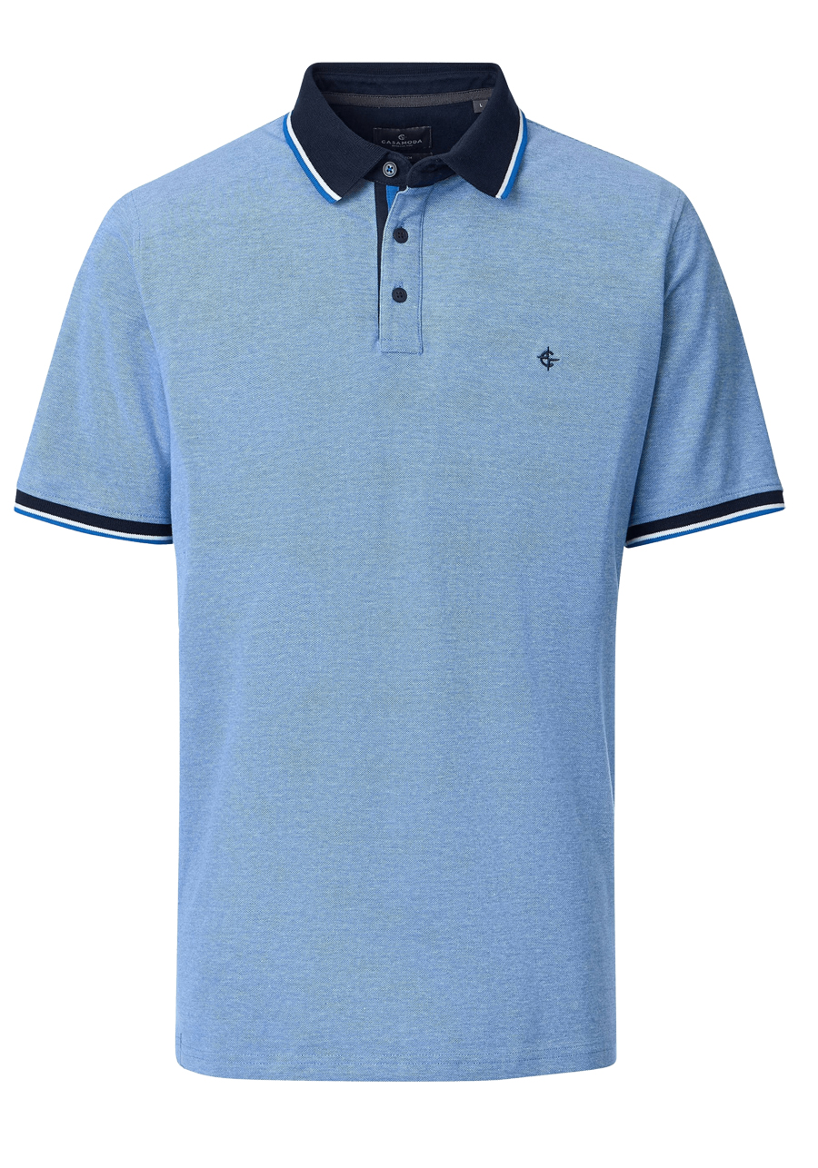 Produktbild f�r 'CASAMODA Poloshirt Halbarm Polokragen Pique rauchblau'