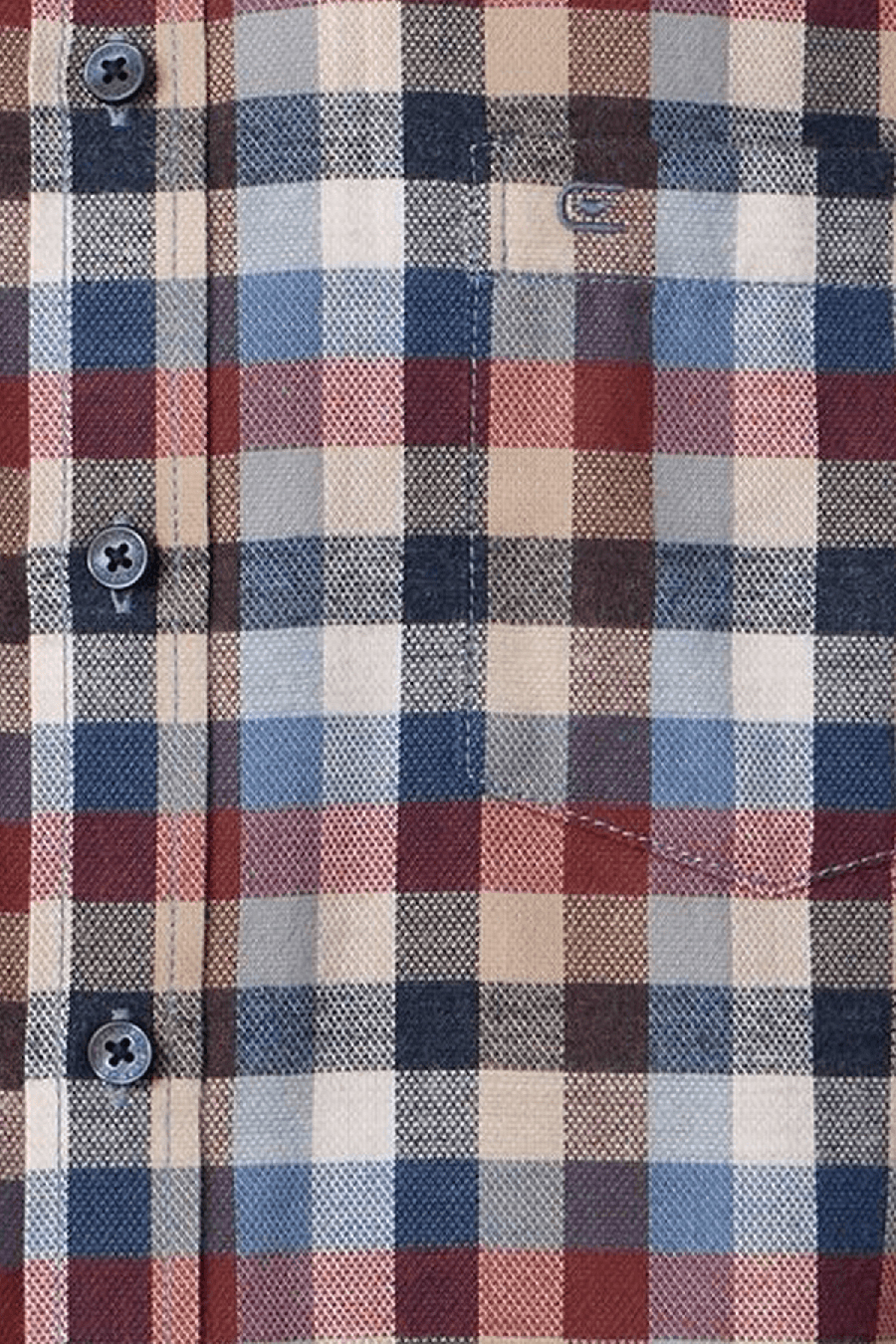 Produktbild f�r 'CASAMODA Casual Fit Hemd Langarm New Kent Kragen Flanell Multikaro blau'