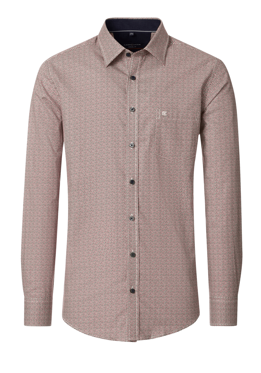 Produktbild f�r 'CASAMODA Casual Fit Hemd Langarm New Kent Kragen Muster rot'