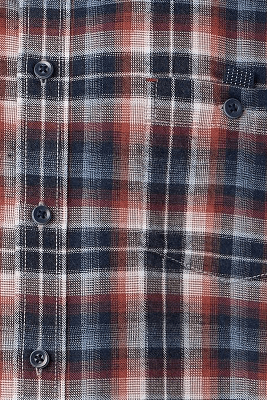 Produktbild f�r 'CASAMODA Casual Fit Hemd Langarm New Kent Kragen Flanell Karo dunkelblau'