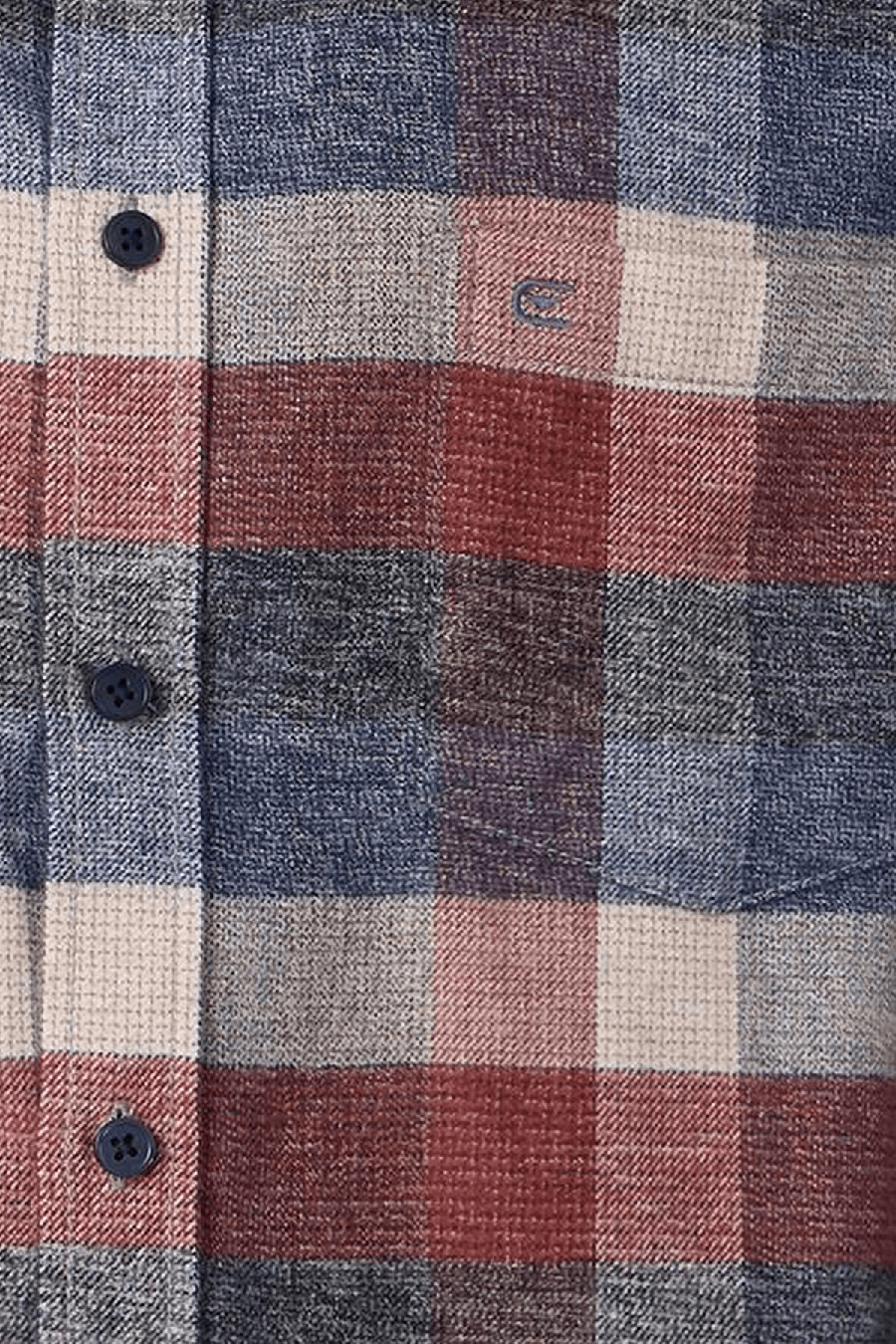 Produktbild f�r 'CASAMODA Casual Fit Hemd Langarm New Kent Kragen Flanell Karo blau'