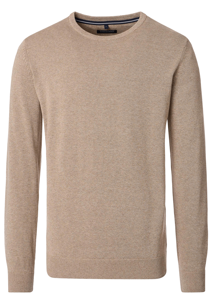 Produktbild f�r 'CASAMODA Pullover Langarm Rundhals Baumwolle Strick beige'