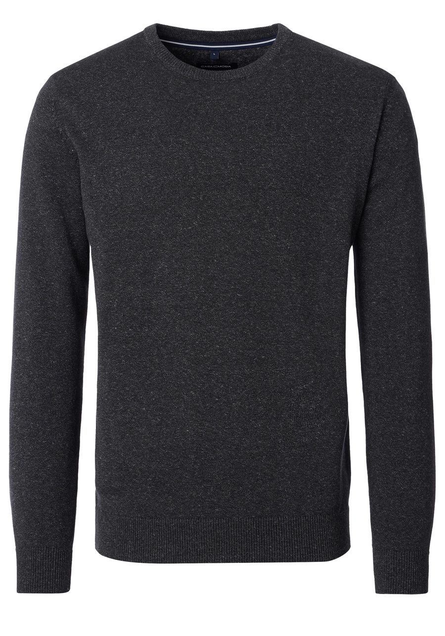 Produktbild f�r 'CASAMODA Pullover Langarm Rundhals Baumwolle Strick anthrazit'