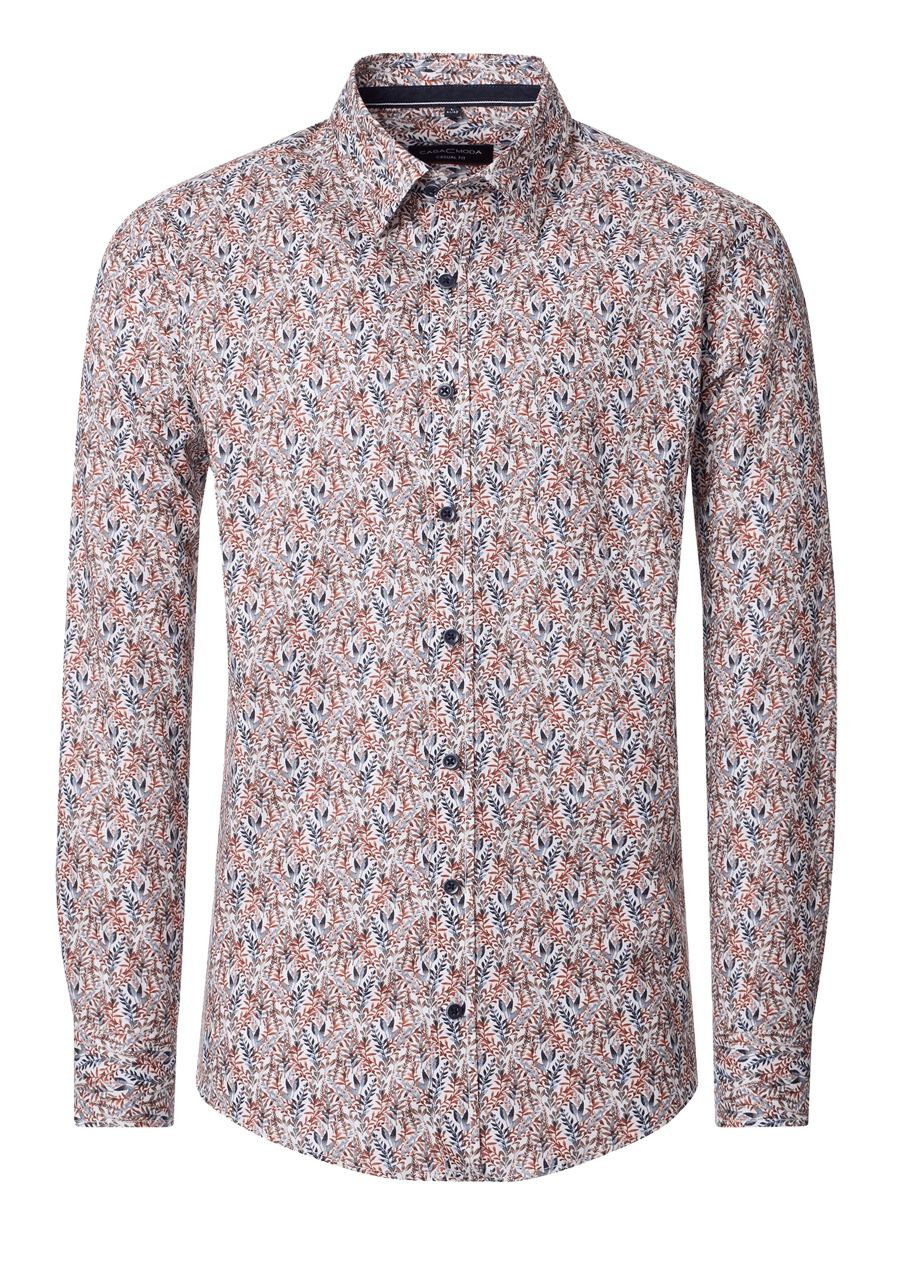 Produktbild f�r 'CASAMODA Casual Fit Hemd Langarm New Kent Kragen Muster orange'