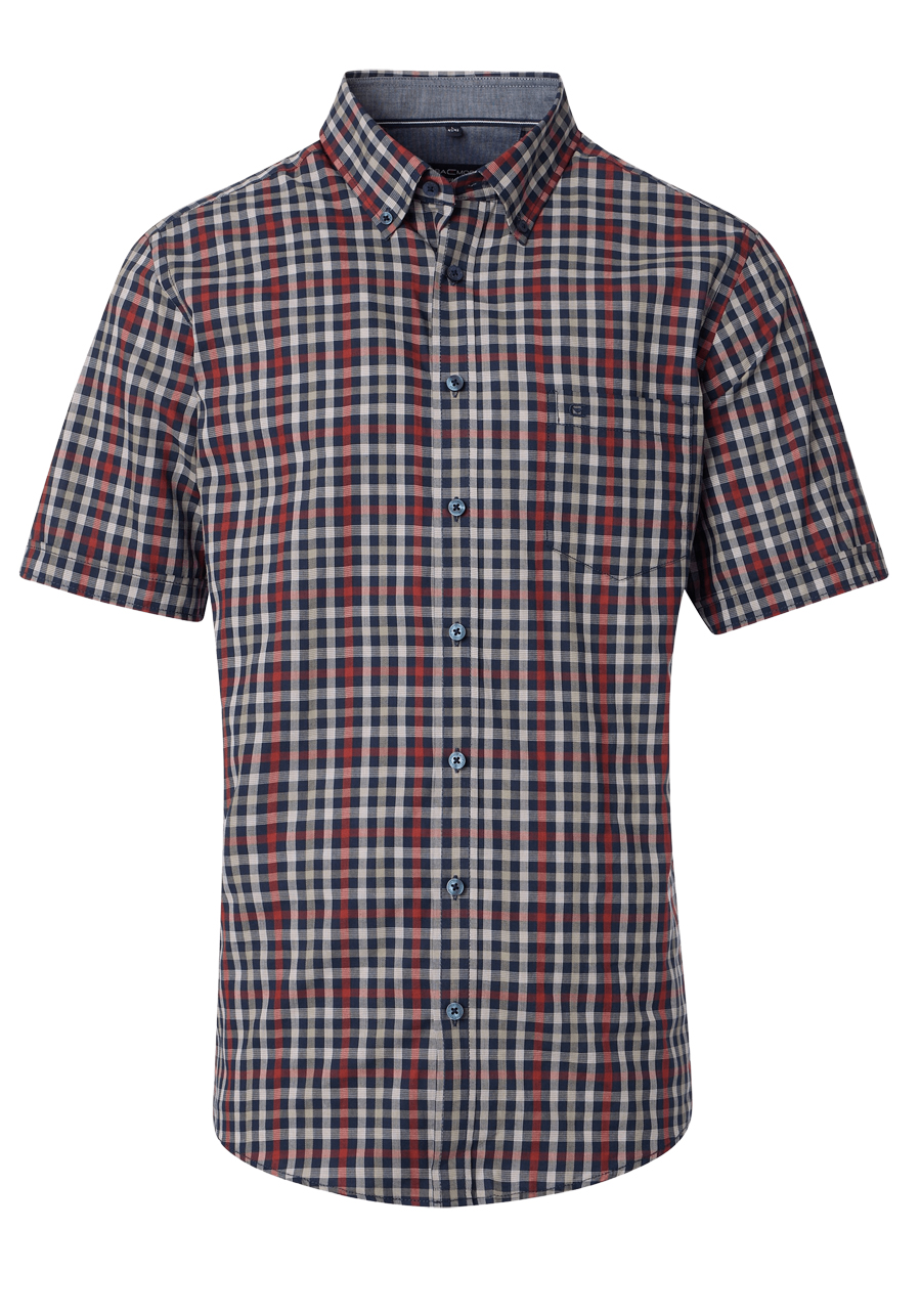 Produktbild fr 'CASAMODA Casual Fit Hemd Halbarm Button Down Kragen Multikaro dunkelblau'