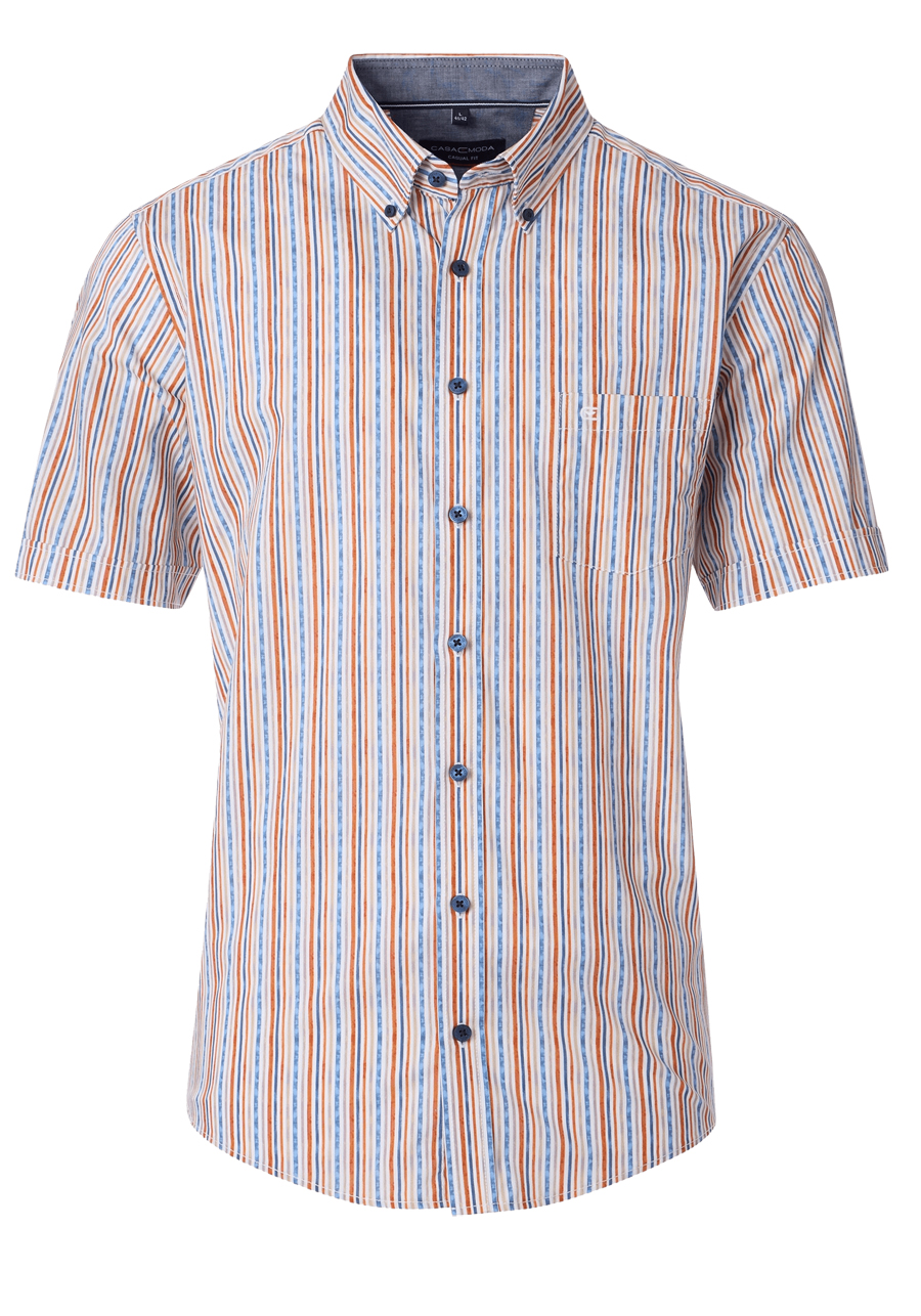 Produktbild fr 'CASAMODA Casual Fit Hemd Halbarm Button Down Kragen Streifen blau'