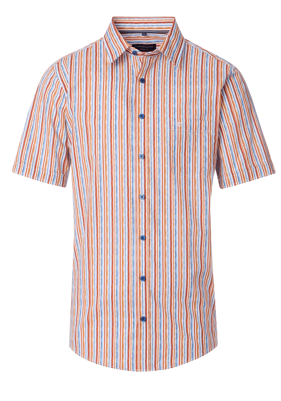 Produktbild fr 'CASAMODA Casual Fit Hemd Halbarm New Kent Kragen Streifen blau'