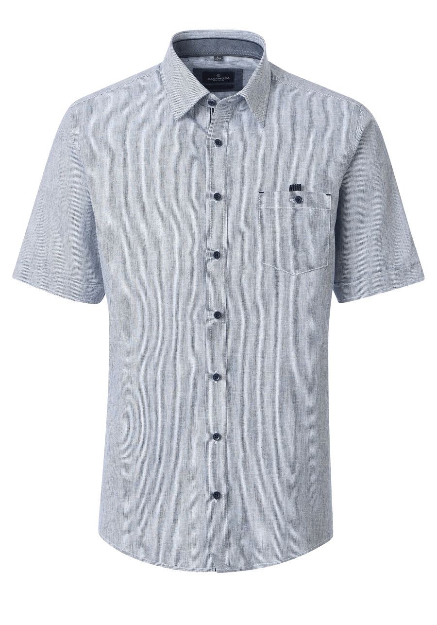 Produktbild f�r 'CASAMODA Casual Fit Hemd Halbarm New Kent Kragen Streifen blau'