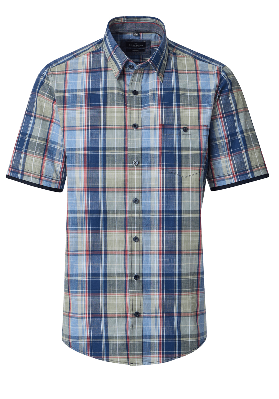 Produktbild f�r 'CASAMODA Casual Fit Hemd Halbarm New Kent Kragen Streifen blau'