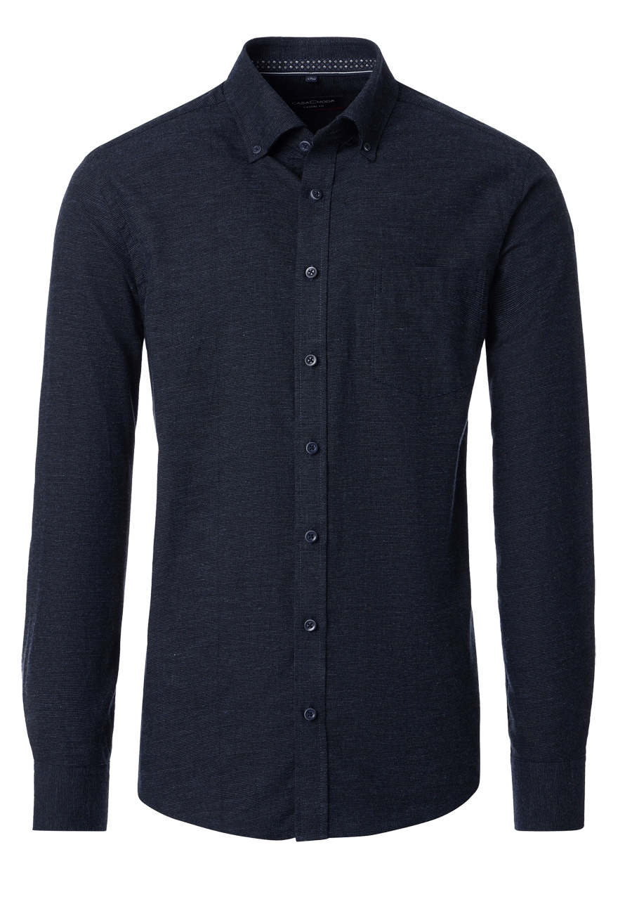 Produktbild f�r 'CASAMODA Casual Fit Hemd Langarm Button Down Kragen Flanell nachtblau'