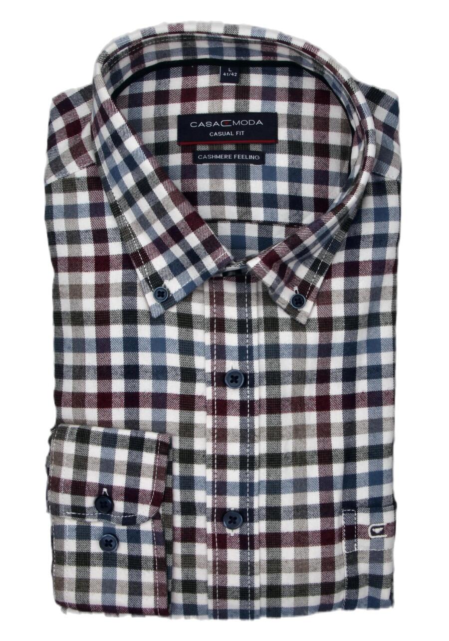 Produktbild fr 'CASAMODA Casual Fit Hemd Langarm Button Down Kragen Karo dunkelblau'