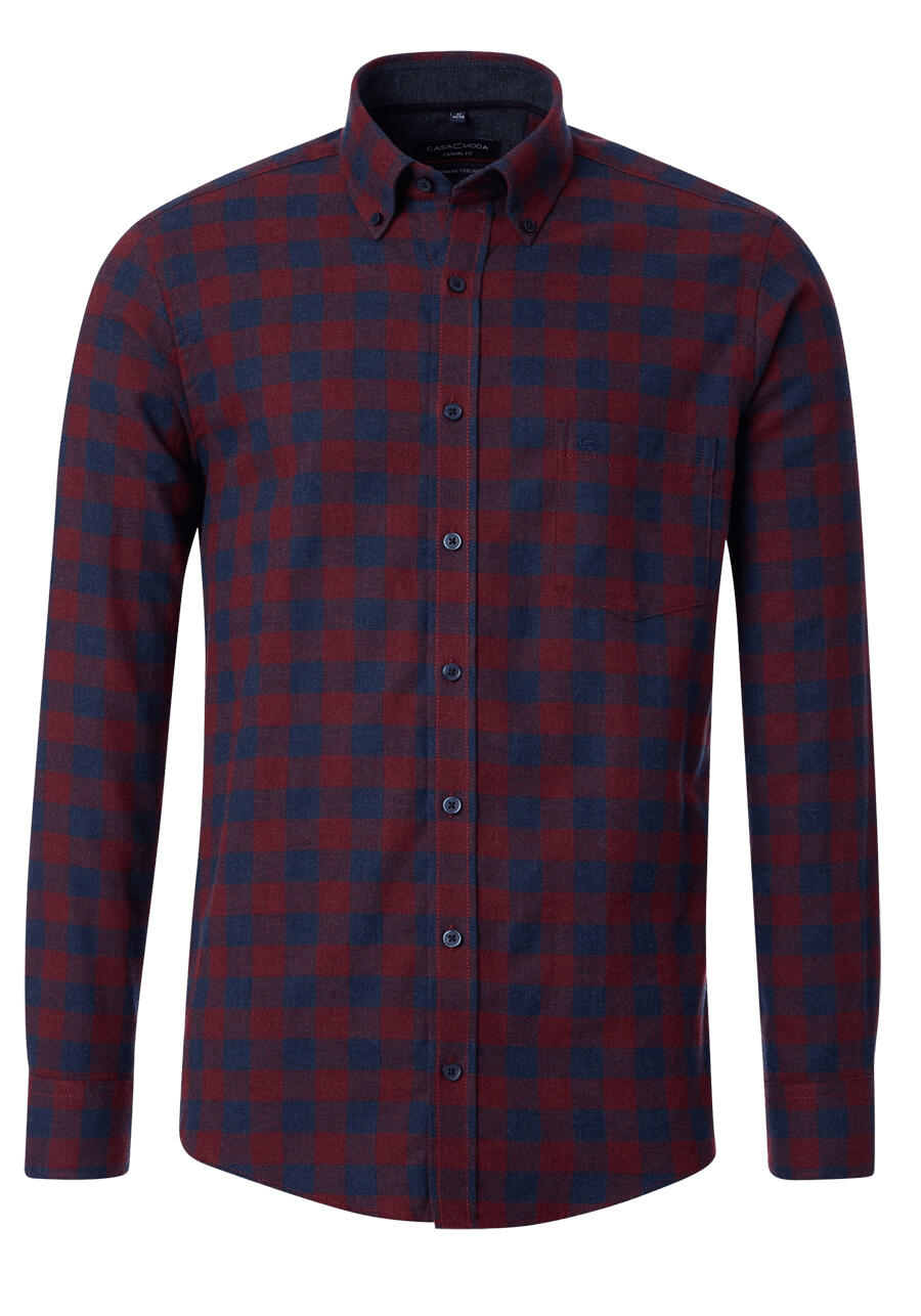Produktbild fr 'CASAMODA Casual Fit Hemd Langarm Button Down Kragen Karo dunkelblau'